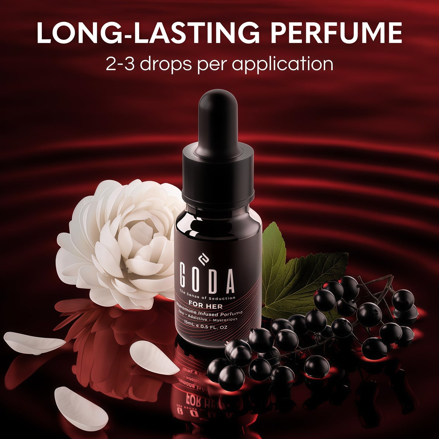 GODA Pheromones Perfume for Women – The Original – Long-Lasting Women's Fragrances with Jasmine and Rose, Vegan & Cruelty-Free – 15ml/0.50 fl. oz